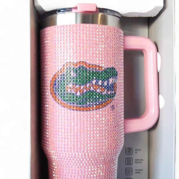 UF Florida Gators Pink Bling Tumbler 46 Oz Insulated Rhinestone Christmas Gift - Picture 5 of 6